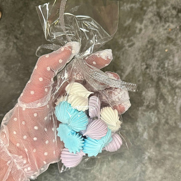 картинка Безе "Сердечки MINI" (гол/фиол/бел) пакет от магазинаАрт-Я