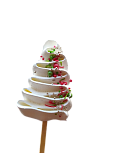 картинка Безе фигурное "Ёлка" белая с цветной посыпкой от магазинаАрт-Я