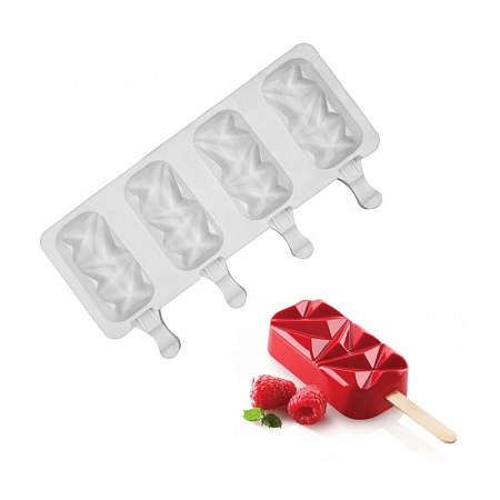 картинка Форма для мороженого Эскимо с гранями, 4 ячейки от магазинаАрт-Я
