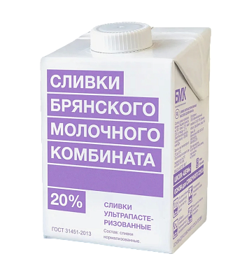 картинка Сливки БМК 20%, 500мл от магазинаАрт-Я