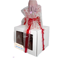 картинка Пакет для тортов CakeHolder L с принтом прозрачные 20 x 55 см от магазинаАрт-Я