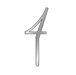 картинка Топпер цифра "4", высота 5см, серебро от магазинаАрт-Я
