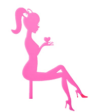 картинка Топпер «Силуэт» девушка с сердцем в руках, розовый от магазинаАрт-Я
