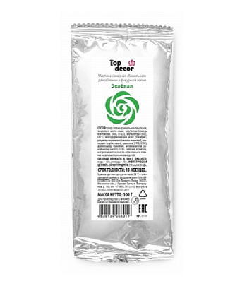 картинка Мастика деко-про сахарная ванильная зеленая 100гр  от магазинаАрт-Я