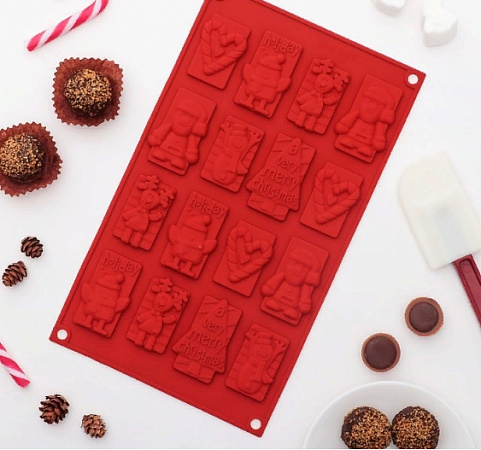 картинка Форма для мини шоколадок  Рождество 30*17 от магазинаАрт-Я
