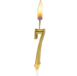 картинка Свеча для торта мини, цифра 7 (золото, 4,5 см) от магазинаАрт-Я