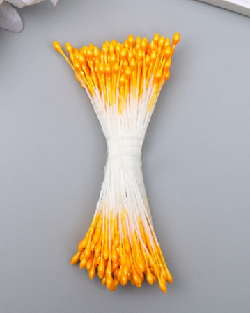 картинка Тычинки для цветов капельки свето оранжевые, 6см 130шт от магазинаАрт-Я