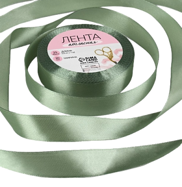 картинка Лента атласная №93 20мм*25±1ярд фисташковый от магазинаАрт-Я