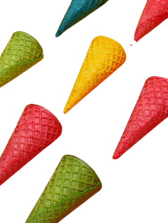 картинка Вафельные рожки цветные h11 см, d=4.8 см, 27 шт от магазинаАрт-Я