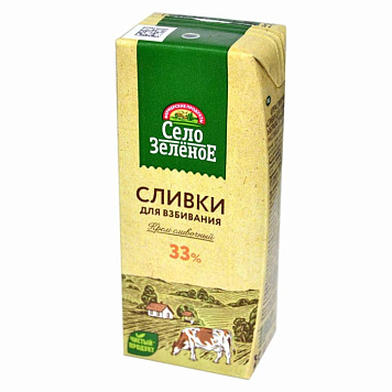 картинка Сливки 33% Село Зеленое ультрапастер.  0,2л от магазинаАрт-Я