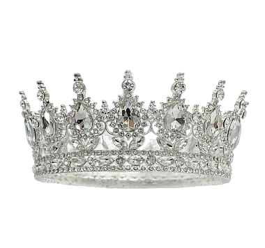 картинка Декоративная корона на торт со стразами 15*5,5см, серебро от магазинаАрт-Я