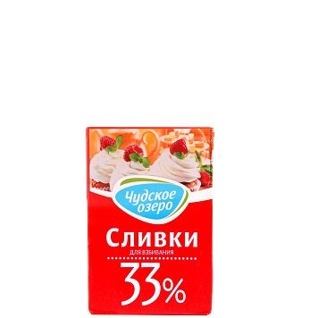 картинка Сливки 33% 200мл Чудское озеро ультрапастеризованные от магазинаАрт-Я