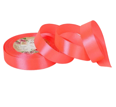 картинка Лента атласная неоново розовая 2 см, 23 м от магазинаАрт-Я