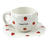 картинка Чайная пара «Клубничка», 300 мл от магазинаАрт-Я