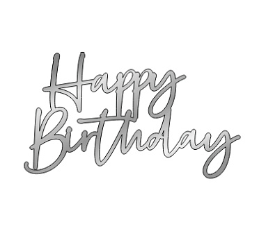 картинка Топпер "Happy birthday" №14 14*8см, серебро от магазинаАрт-Я