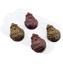 картинка Форма для шоколада Мини дед мороз, 4 ячейки от магазинаАрт-Я