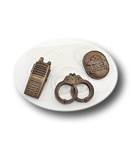 картинка Форма для шоколада "Набор Полиция" от магазинаАрт-Я