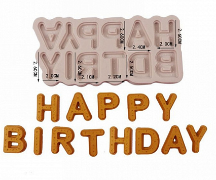 картинка Молд Happy birthday, 13,6*6,5см от магазинаАрт-Я