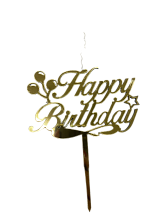 картинка Топпер свеча "Happy Birthday" Золото от магазинаАрт-Я