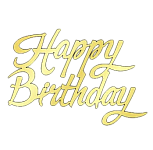 картинка Топпер торцевой "Happy Birthday" 12*8,3см, золото от магазинаАрт-Я