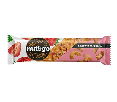 картинка Батончик Nut&Go кешью, клубника глаз. 34 г от магазинаАрт-Я