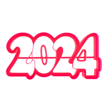 картинка Вырубка для пряника с оттиском "2024" пластик, 15 см от магазинаАрт-Я