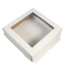 картинка Коробка 22*22*7 см, белая с окном от магазинаАрт-Я