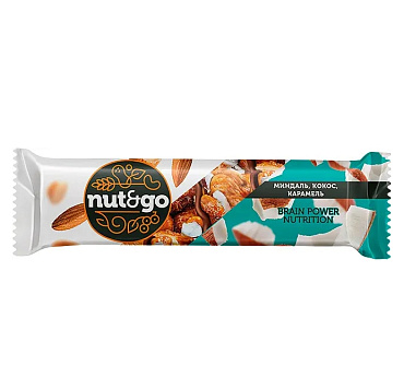 картинка Батончик Nut&Go миндальный  c кокосом 34 г от магазинаАрт-Я