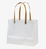 картинка Пакет для коробок, прозрачный PET 22х22х22 см с коричневыми ручками от магазинаАрт-Я