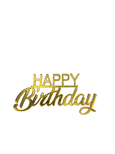 картинка Топпер торцевой "Happy Birthday" №3, 10см золото от магазинаАрт-Я