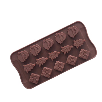 картинка Форма для конфет "Ёлка, дед мороз, подарок" от магазинаАрт-Я