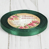 картинка Лента атласная темно зеленая 6мм*23м от магазинаАрт-Я