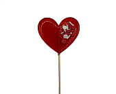 картинка Леденец "Сердце" красное с посыпкой от магазинаАрт-Я