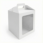 картинка Коробка 15*15*18см под кулич с фронтальной загрузкой (БЕЛАЯ) от магазинаАрт-Я