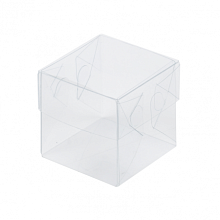 картинка Коробка для макарон с пластик, крышкой 80*80*80мм (прозрачная) от магазинаАрт-Я