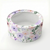 картинка Коробка под зефир, макаруны круглая с окном диам.160мм выс 70мм (Цветы №3) от магазинаАрт-Я