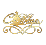 картинка Топпер торцевой " С новым годом, ёлка", 9*5см, золото от магазинаАрт-Я