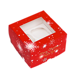 картинка Коробка №342 для 4 капкейков «Happy New year» от магазинаАрт-Я