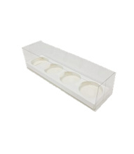 картинка Коробка для шоколадных шаров на 4 шт. прозрачная, размер 295*78*78, цвет белый от магазинаАрт-Я