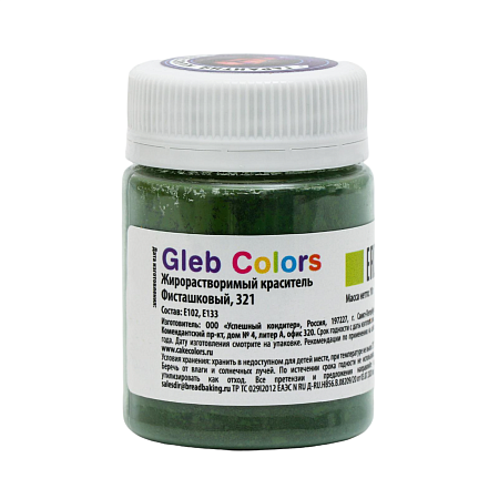 Каталог Жирорастворимый сухой краситель, фисташковый Gleb Colors 10 г ...