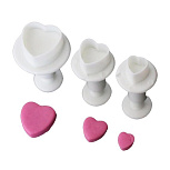 картинка Плунжер для мастики "Сердечки" 3шт от магазинаАрт-Я
