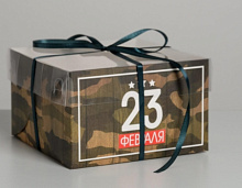 картинка Коробка №171 для 4  капкейков «23 Февраля», 16*16*10 см от магазинаАрт-Я