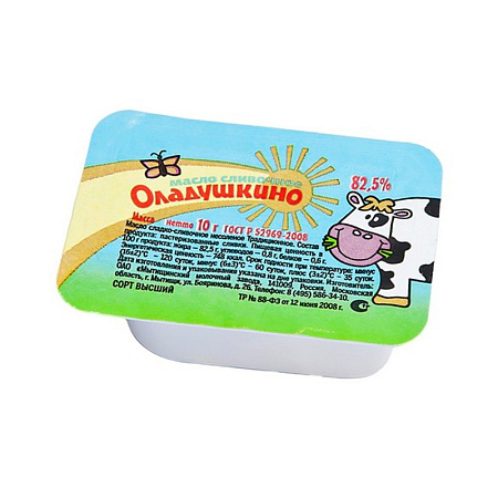 картинка Масло сливочное Оладушкино 82,5%, 10гр от магазинаАрт-Я