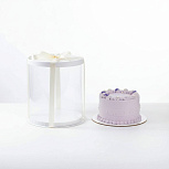 картинка Коробка для торта РЕТ (ПЭТ) цилиндр d26 h 17 см, Белый от магазинаАрт-Я