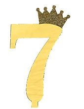картинка Топпер акриловый «Цифра 7» (10,5 см, золотой) от магазинаАрт-Я