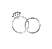 картинка Топпер  "Свадебные кольца" 10*7,6см, серебро от магазинаАрт-Я