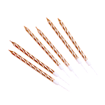 картинка Свечи витые с подставкой, 6 шт., 11 см, шампань от магазинаАрт-Я