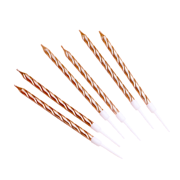 картинка Свечи витые с подставкой, 6 шт., 11 см, шампань от магазинаАрт-Я