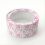 картинка Коробка под зефир, макаруны круглая с окном диам.160мм выс 70мм (8 марта) от магазинаАрт-Я