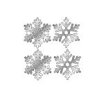 картинка Топпер "Снежинки",№49 4,5*5,1см, серебро 4шт от магазинаАрт-Я